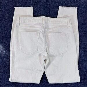 Vineyard Vines Jeans Womens 2 White Skinny Raw Hem Stretch Denim Casual Pants